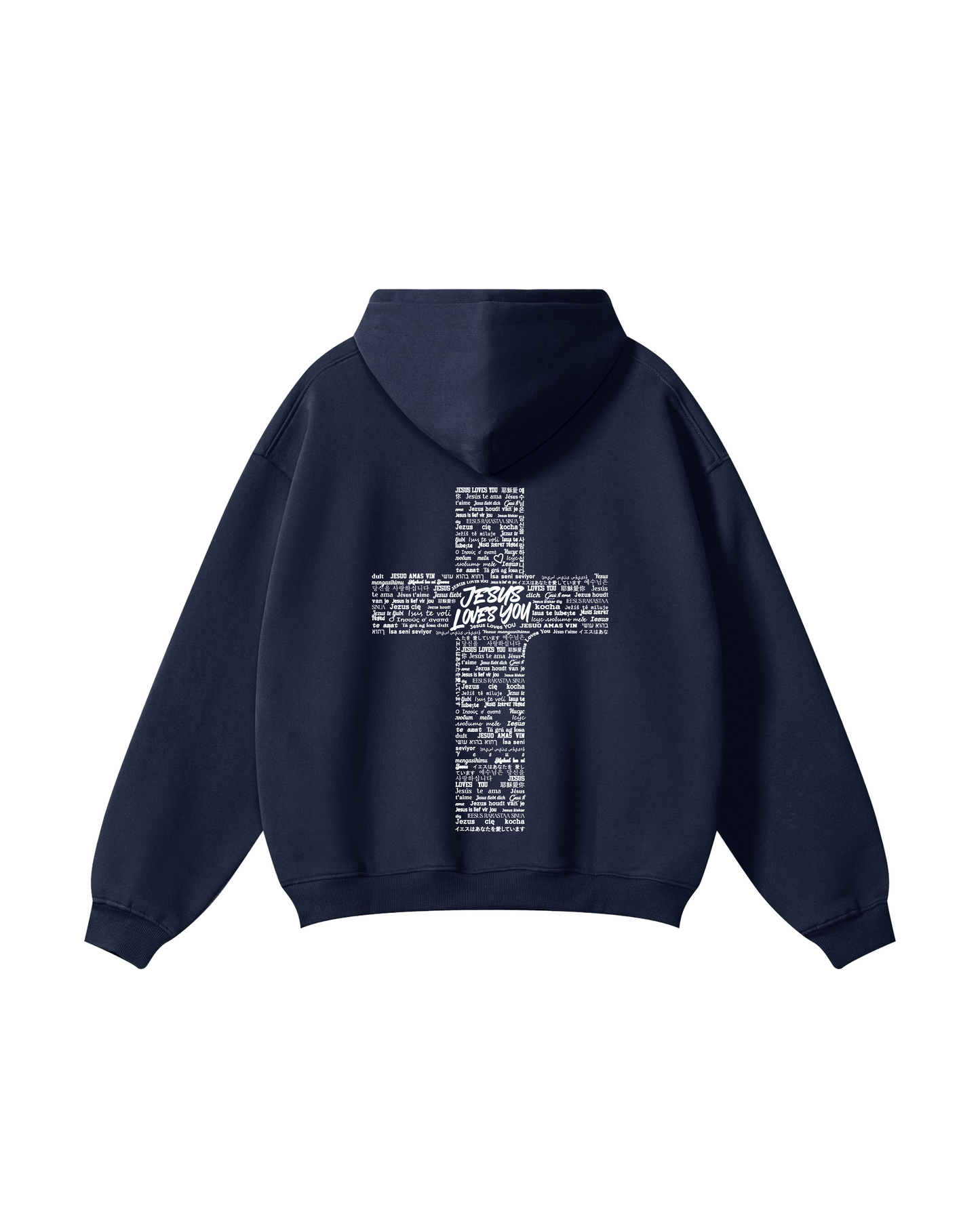Jesus Loves You Cross Hoodie (in Every Language)
