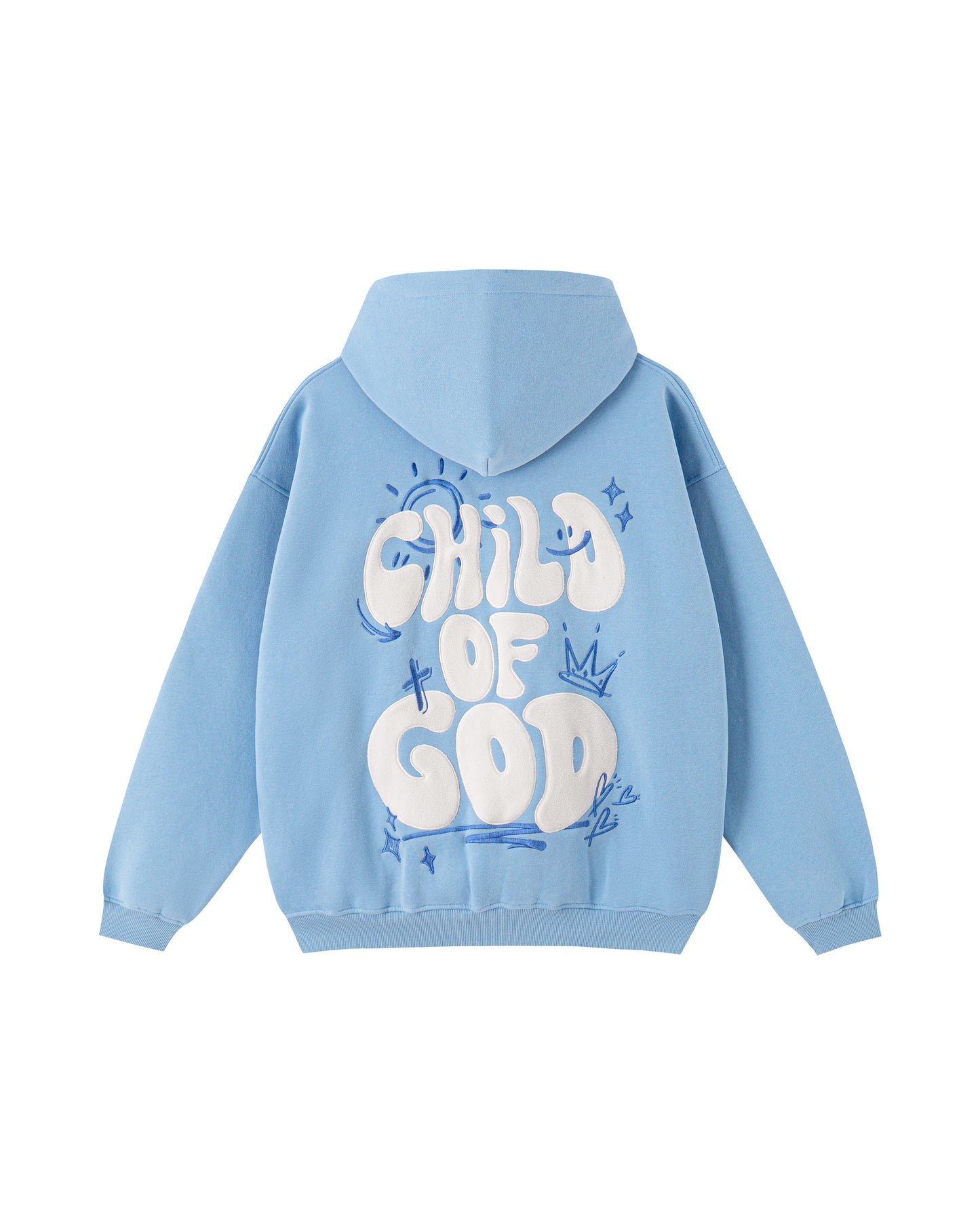 Child of God Embroidered Hoodie – Cozy Faithwear in Sky Blue