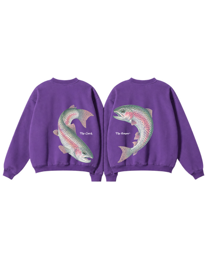 The Catch & The Keeper Rainbow Trout Couple Fishing Crewneck Set