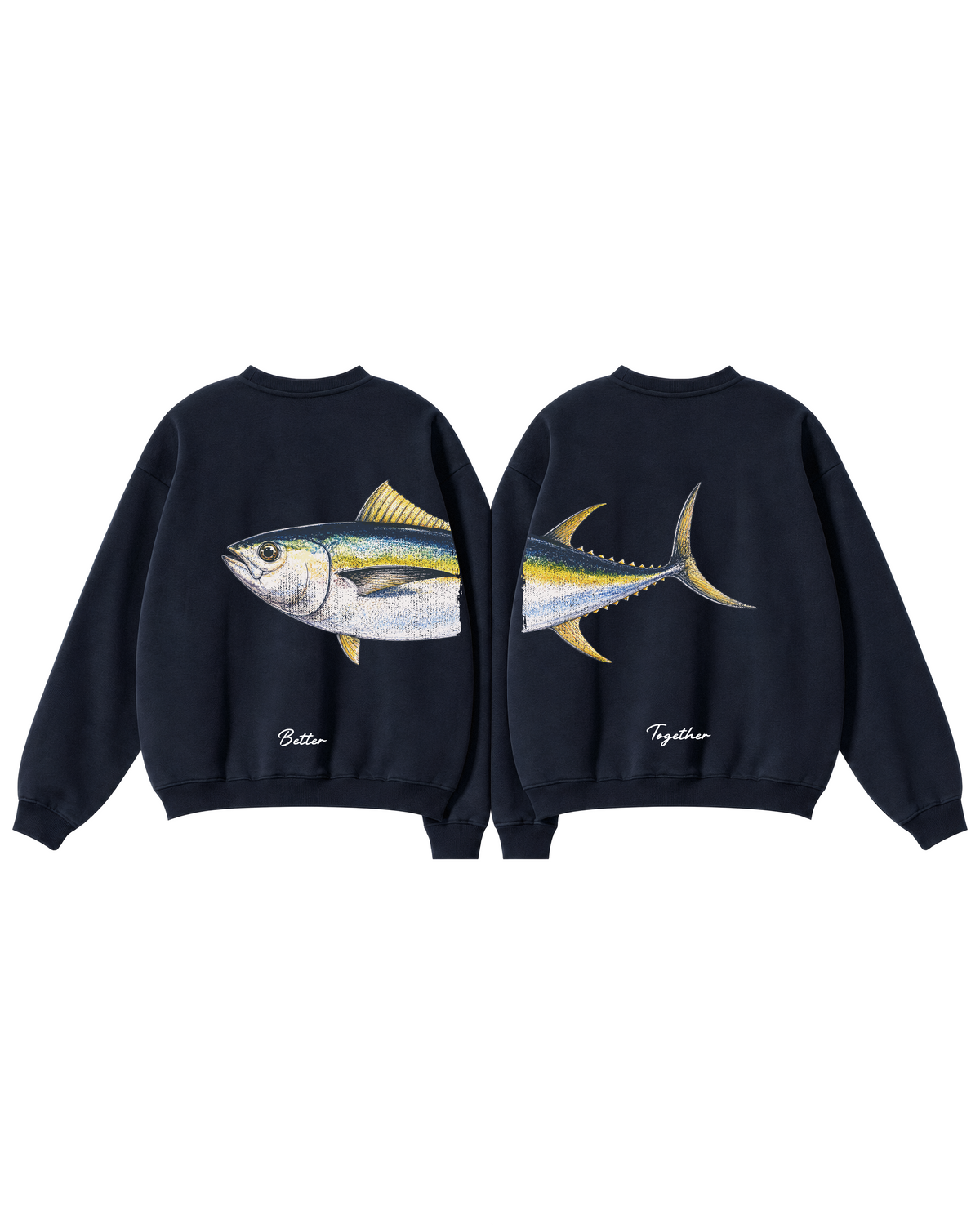 Better Together Yellowfin Tuna Couple Fishing Unisex Crewneck Set