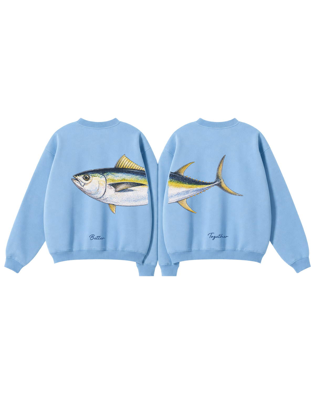 Better Together Yellowfin Tuna Couple Fishing Unisex Crewneck Set
