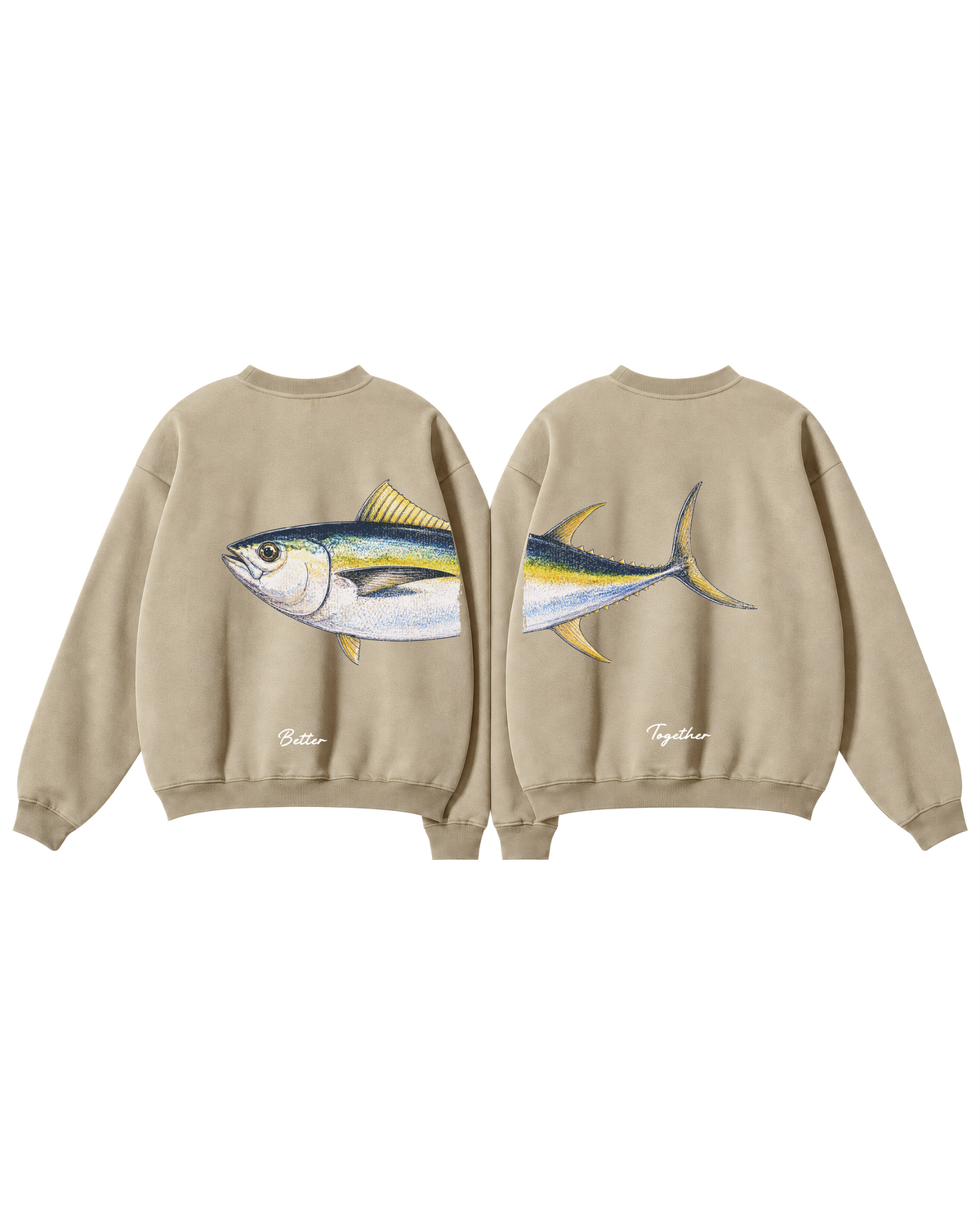 Better Together Yellowfin Tuna Couple Fishing Unisex Crewneck Set