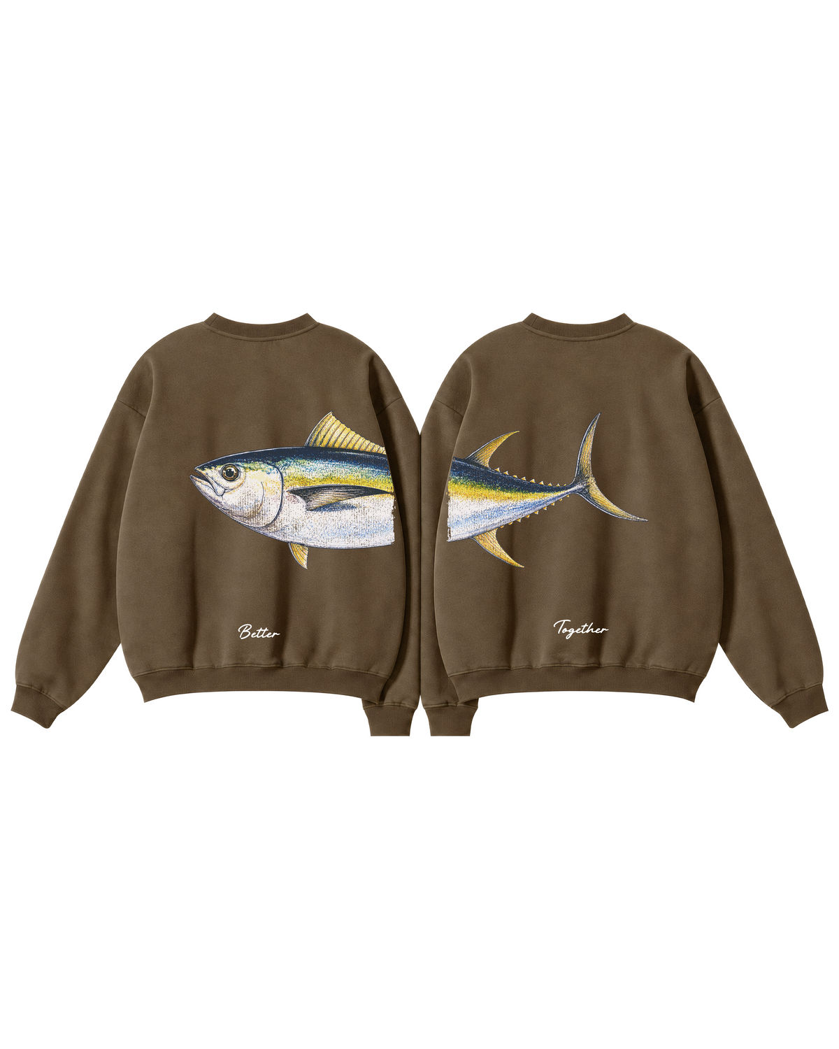 Better Together Yellowfin Tuna Couple Fishing Unisex Crewneck Set
