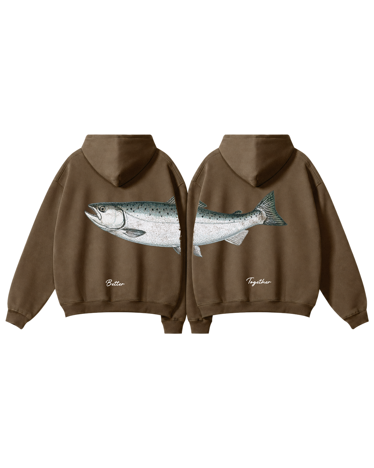 Better Together Chinook Salmon Couple Unisex Hoodie Set