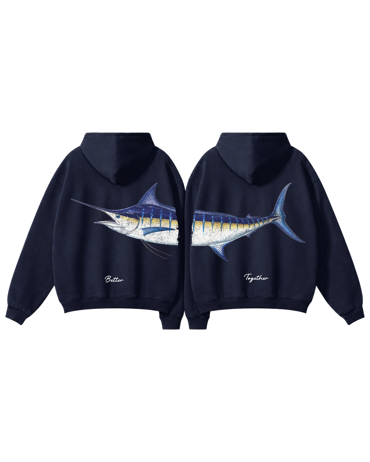 Better Together Blue Marlin Couple Hoodie Set