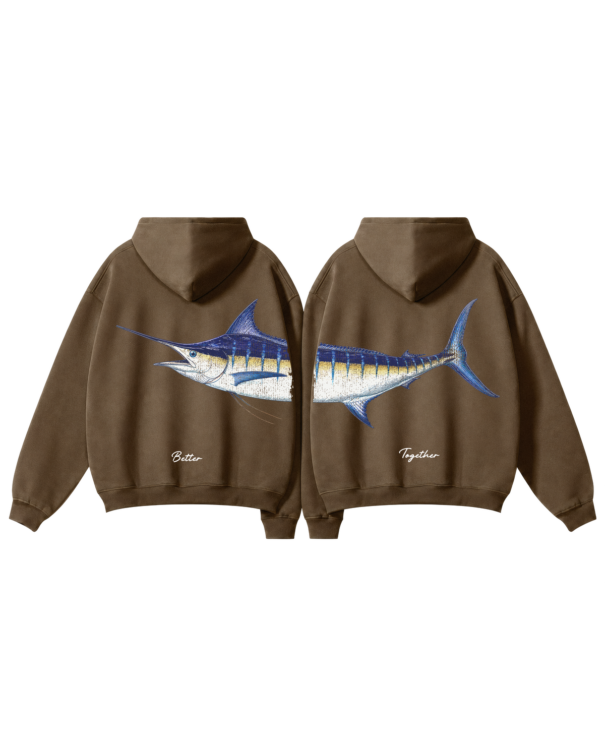 Better Together Blue Marlin Couple Hoodie Set