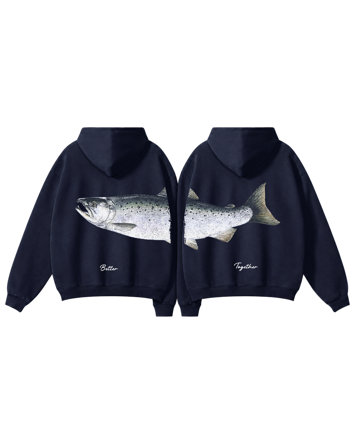 Better Together Coho Salmon Couple Hoodie Set