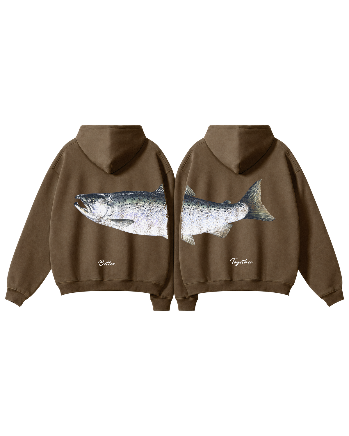 Better Together Coho Salmon Couple Hoodie Set