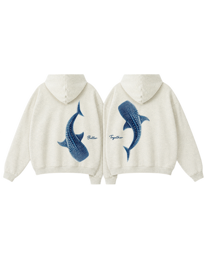 Better Together Whale Shark Couple Hoodie Set