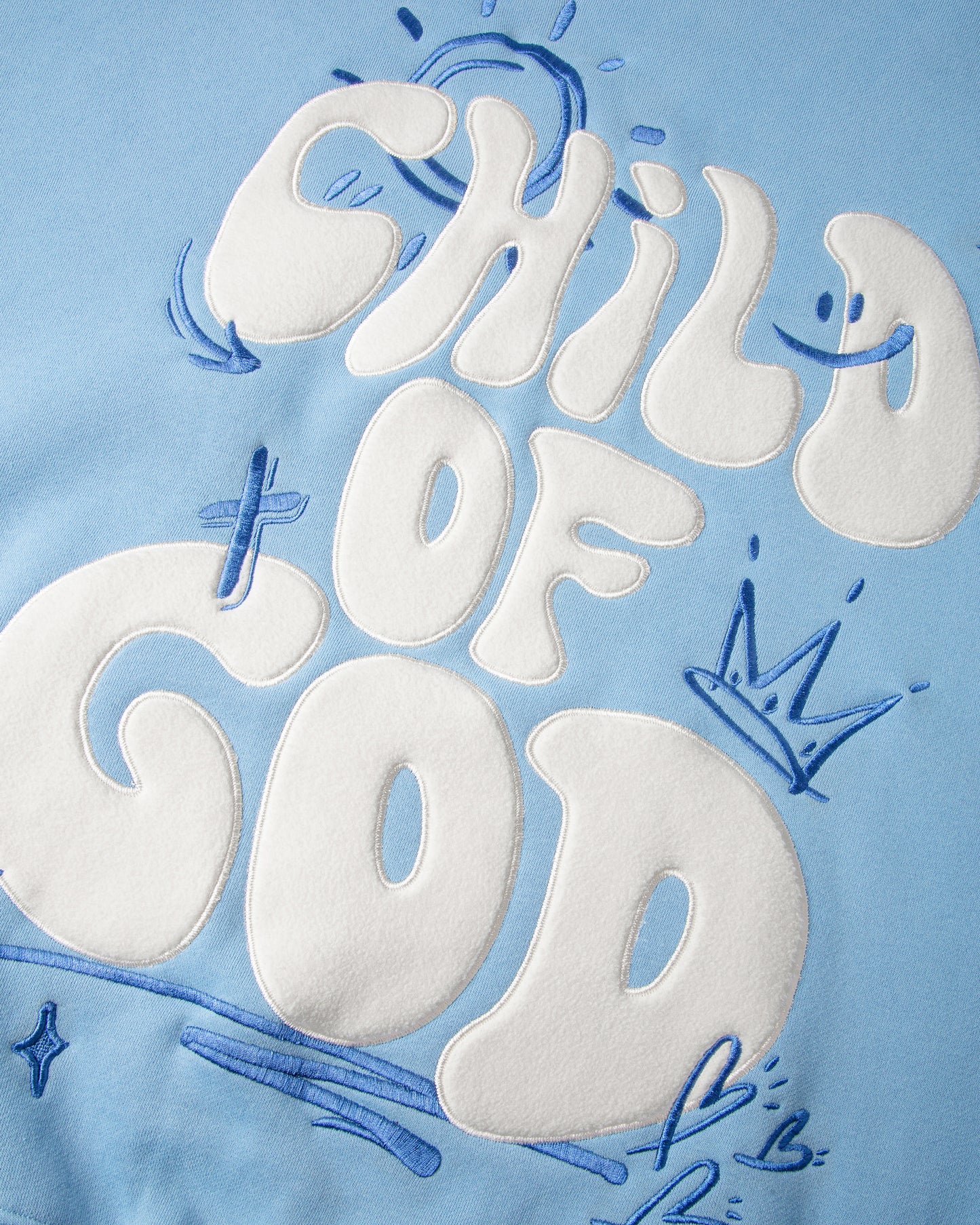 Child of God Embroidered Hoodie – Cozy Faithwear in Sky Blue