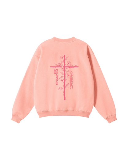 Philippians 4:13 Floral Cross Crewneck