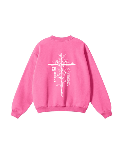 Philippians 4:13 Floral Cross Crewneck