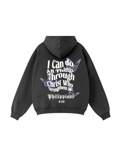 Philippians 4:13 Butterfly Hoodie