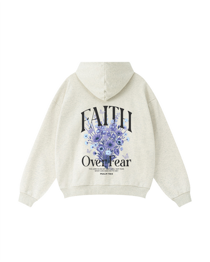 Faith Over Fear Floral Hoodie — Psalm 118:6