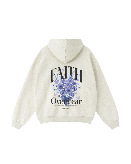 Faith Over Fear Floral Hoodie — Psalm 118:6