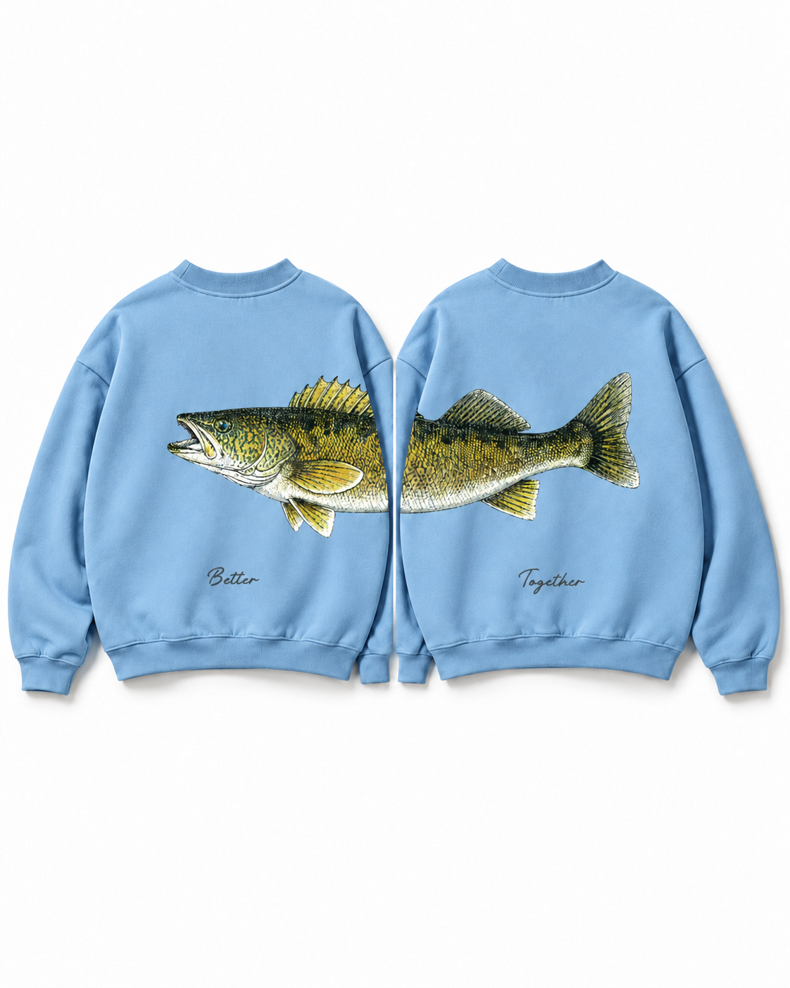 Better Together Walleye Matching Couple Sweatshirt Set