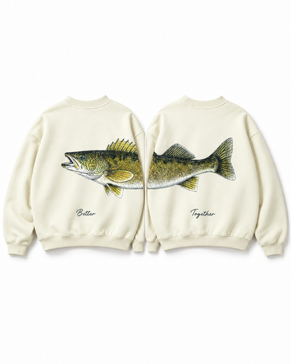 Better Together Walleye Matching Couple Sweatshirt Set