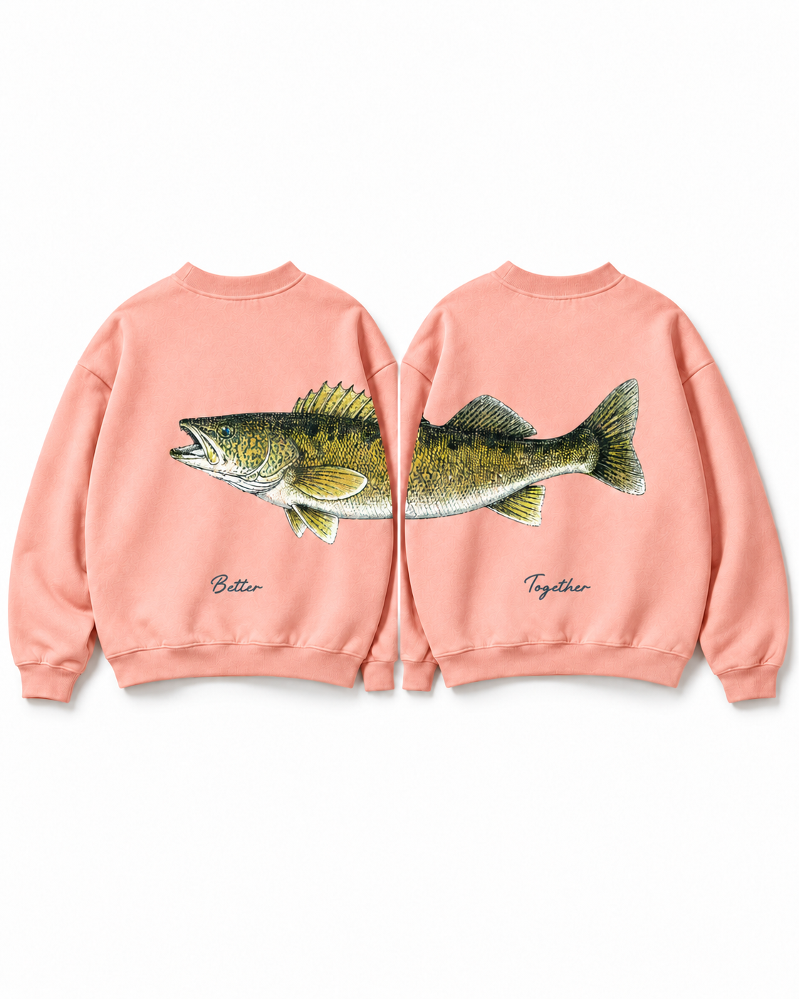 Better Together Walleye Matching Couple Sweatshirt Set