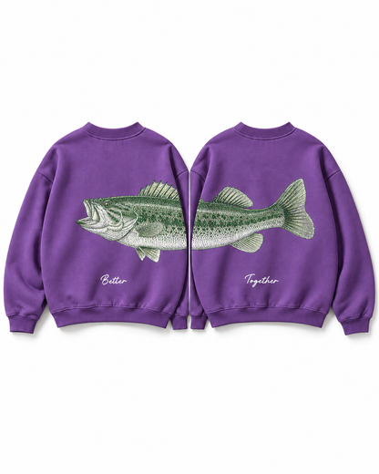 Better Together Largemouth Bass Matching Couple Sweatshirt Set