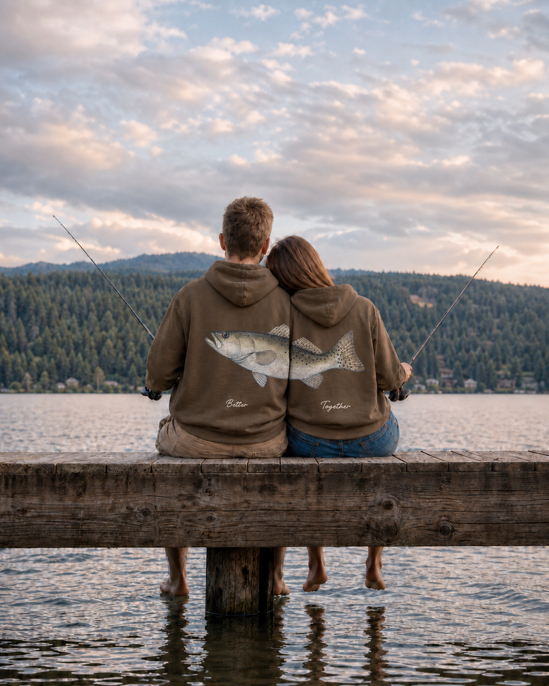 Better Together Speckled Trout Couple Hoodie Set