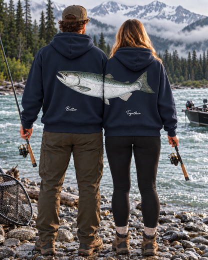 Better Together Chinook Salmon Couple Unisex Hoodie Set