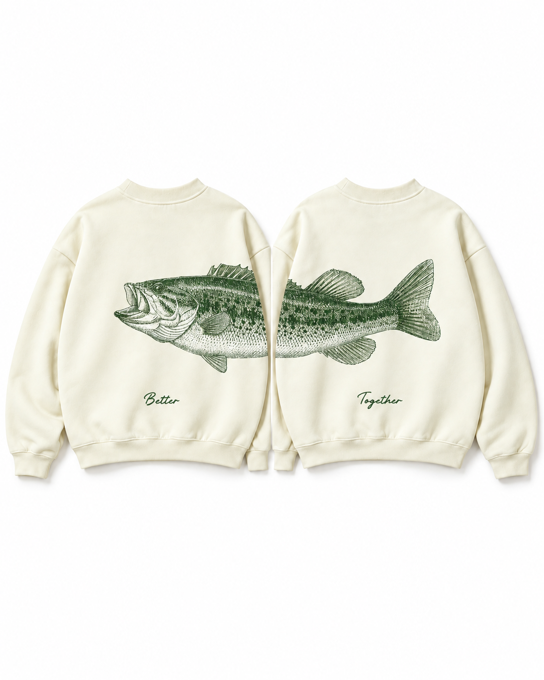 Better Together Largemouth Bass Matching Couple Sweatshirt Set