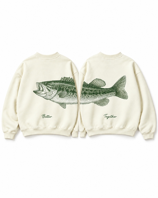 Better Together Largemouth Bass Matching Couple Sweatshirt Set