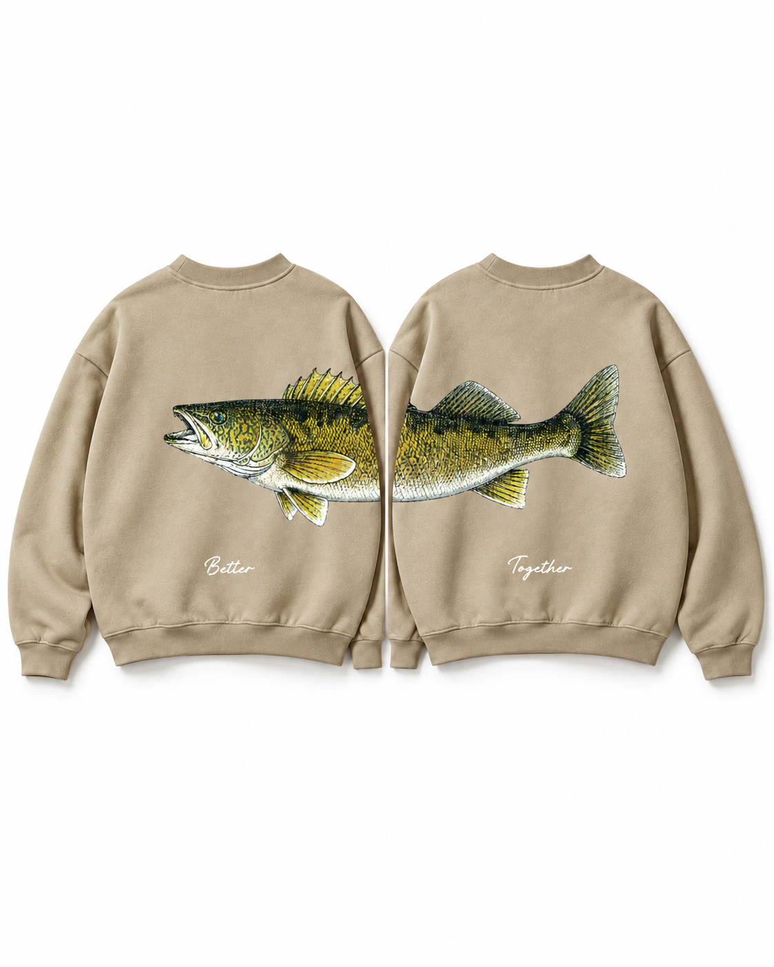 Better Together Walleye Matching Couple Sweatshirt Set