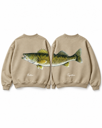 Better Together Walleye Matching Couple Sweatshirt Set