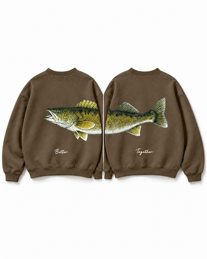 Better Together Walleye Matching Couple Sweatshirt Set