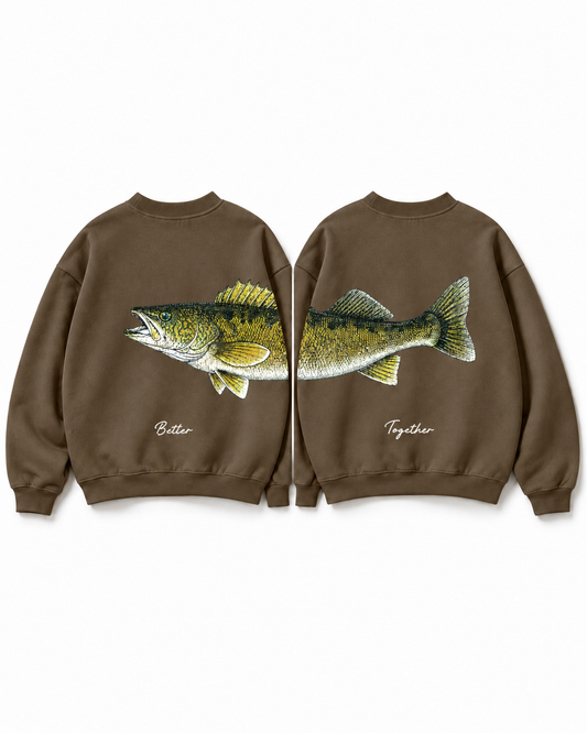 Better Together Walleye Matching Couple Sweatshirt Set
