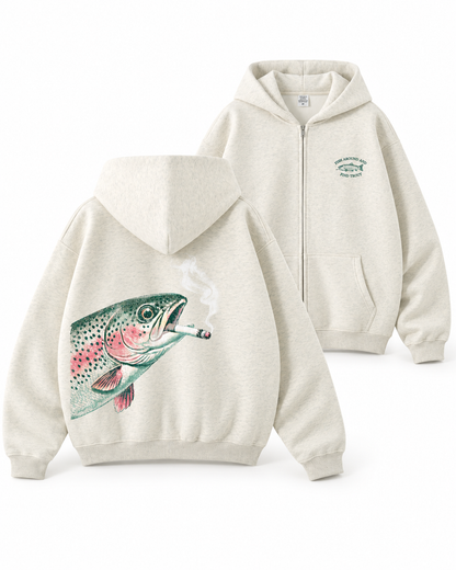 Fish Around & Find Rainbow Trout Zip Hoodie