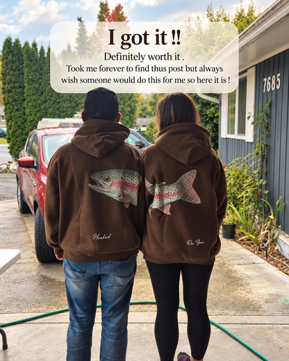 His and Her Fishing  Rainbow Trout Unisex Hoodie Bundle