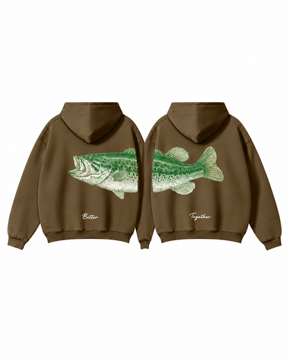 Better Together Largemouth Bass Matching Couple Unisex Hoodie Bundle