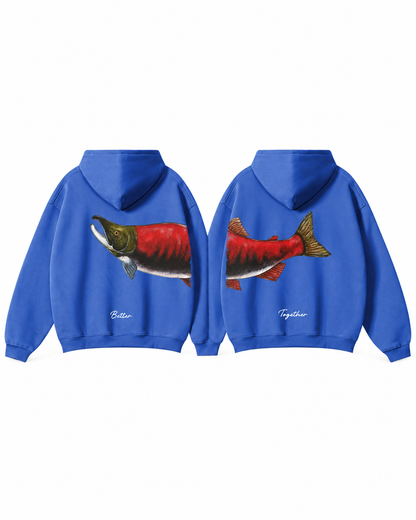 Better Together: Sockeye Salmon Fishing Couple Hoodie Set