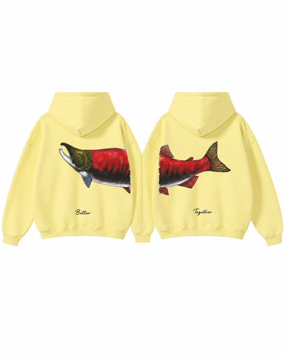Better Together: Sockeye Salmon Fishing Couple Hoodie Set