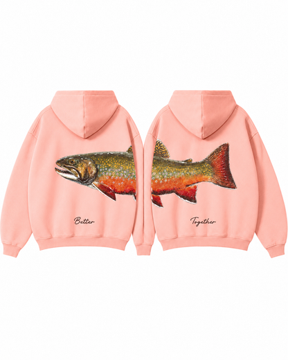 Better Together: Brook Trout Fishing Couple Hoodie Set