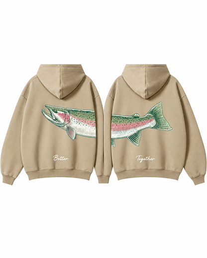 Better Together: Steelhead Fishing Couple Hoodie Set