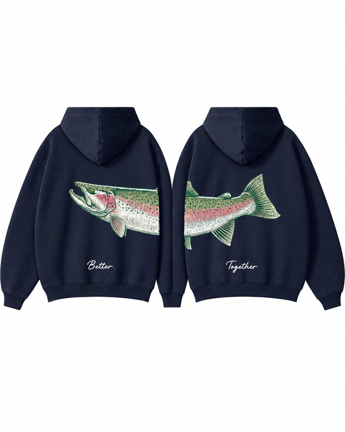 Better Together: Steelhead Fishing Couple Hoodie Set