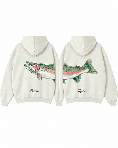 Better Together: Steelhead Fishing Couple Hoodie Set