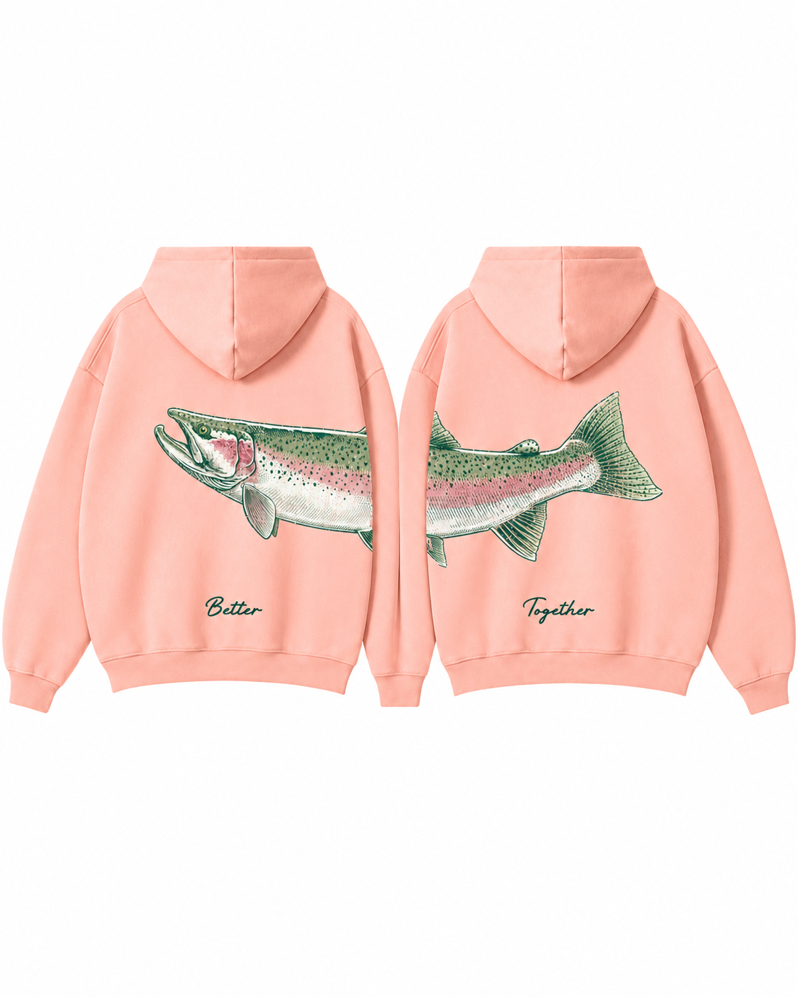 Better Together: Steelhead Fishing Couple Hoodie Set