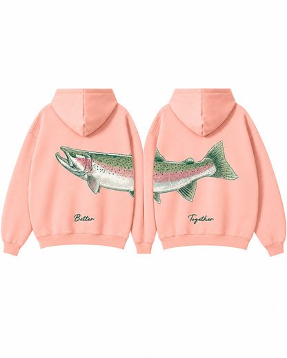 Better Together: Steelhead Fishing Couple Hoodie Set
