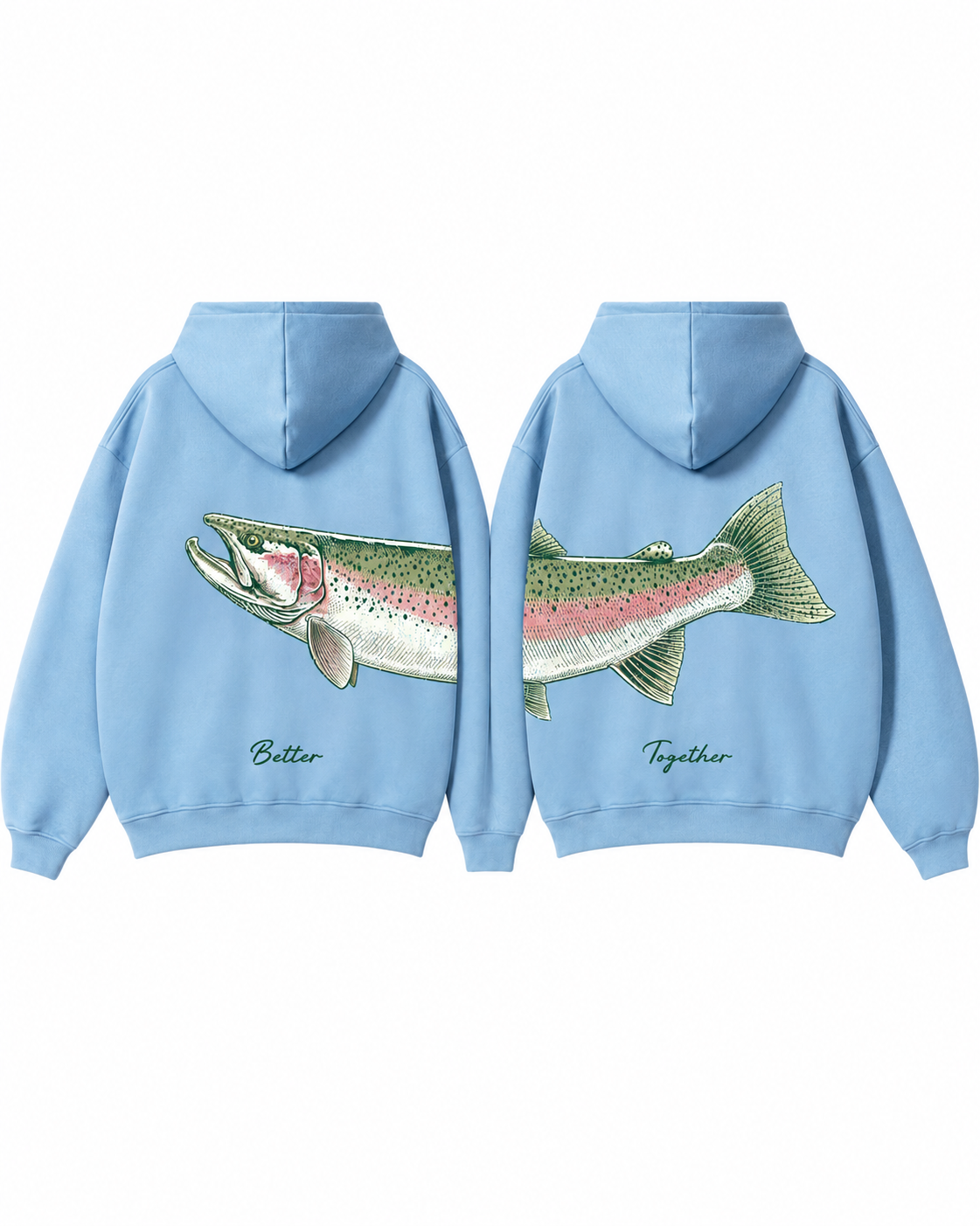 Better Together: Steelhead Fishing Couple Hoodie Set