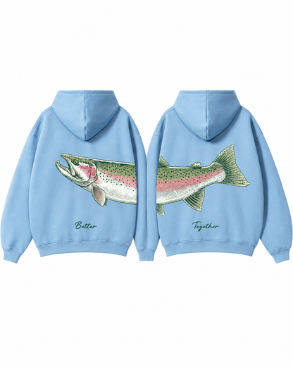 Better Together: Steelhead Fishing Couple Hoodie Set