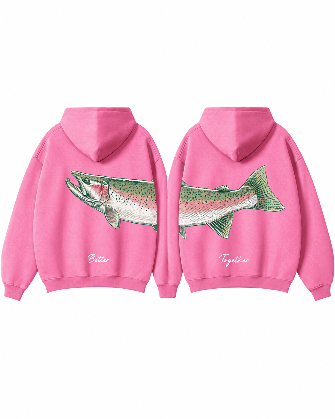 Better Together: Steelhead Fishing Couple Hoodie Set