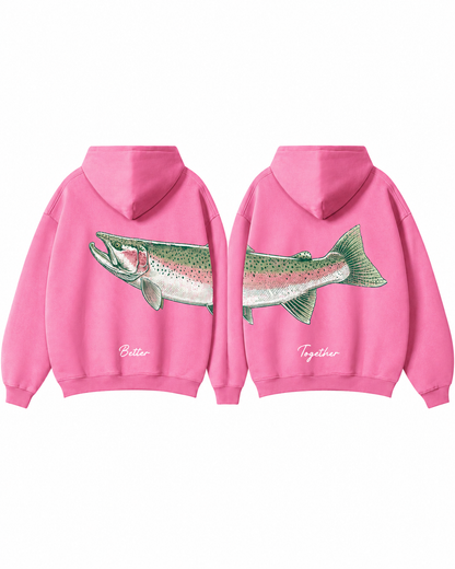 Better Together: Steelhead Fishing Couple Hoodie Set