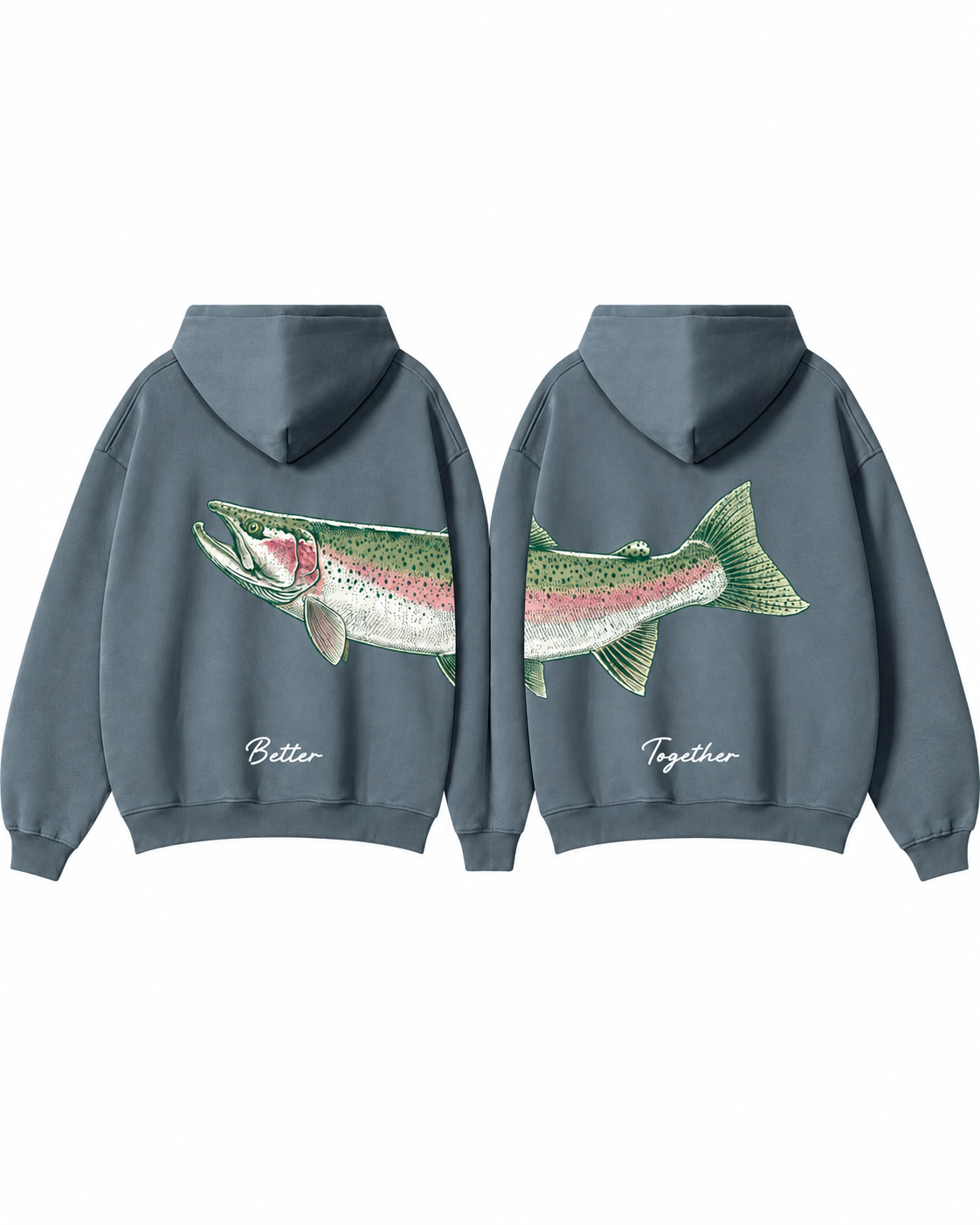 Better Together: Steelhead Fishing Couple Hoodie Set