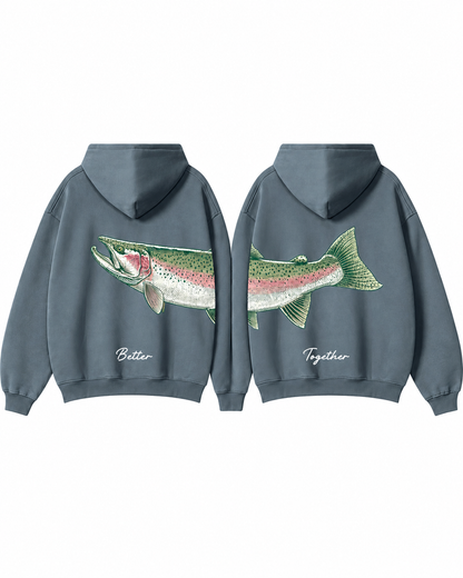 Better Together: Steelhead Fishing Couple Hoodie Set