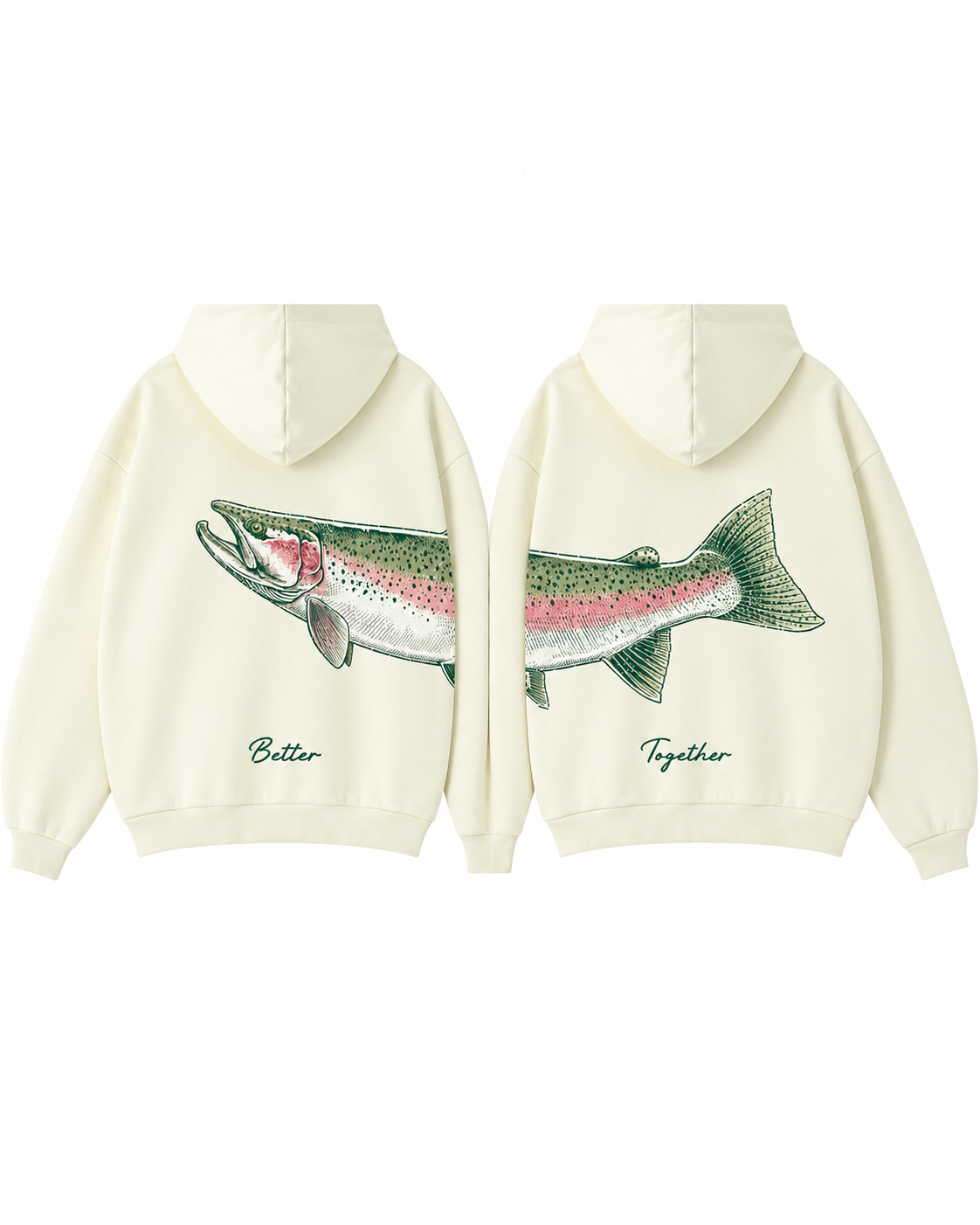 Better Together: Steelhead Fishing Couple Hoodie Set