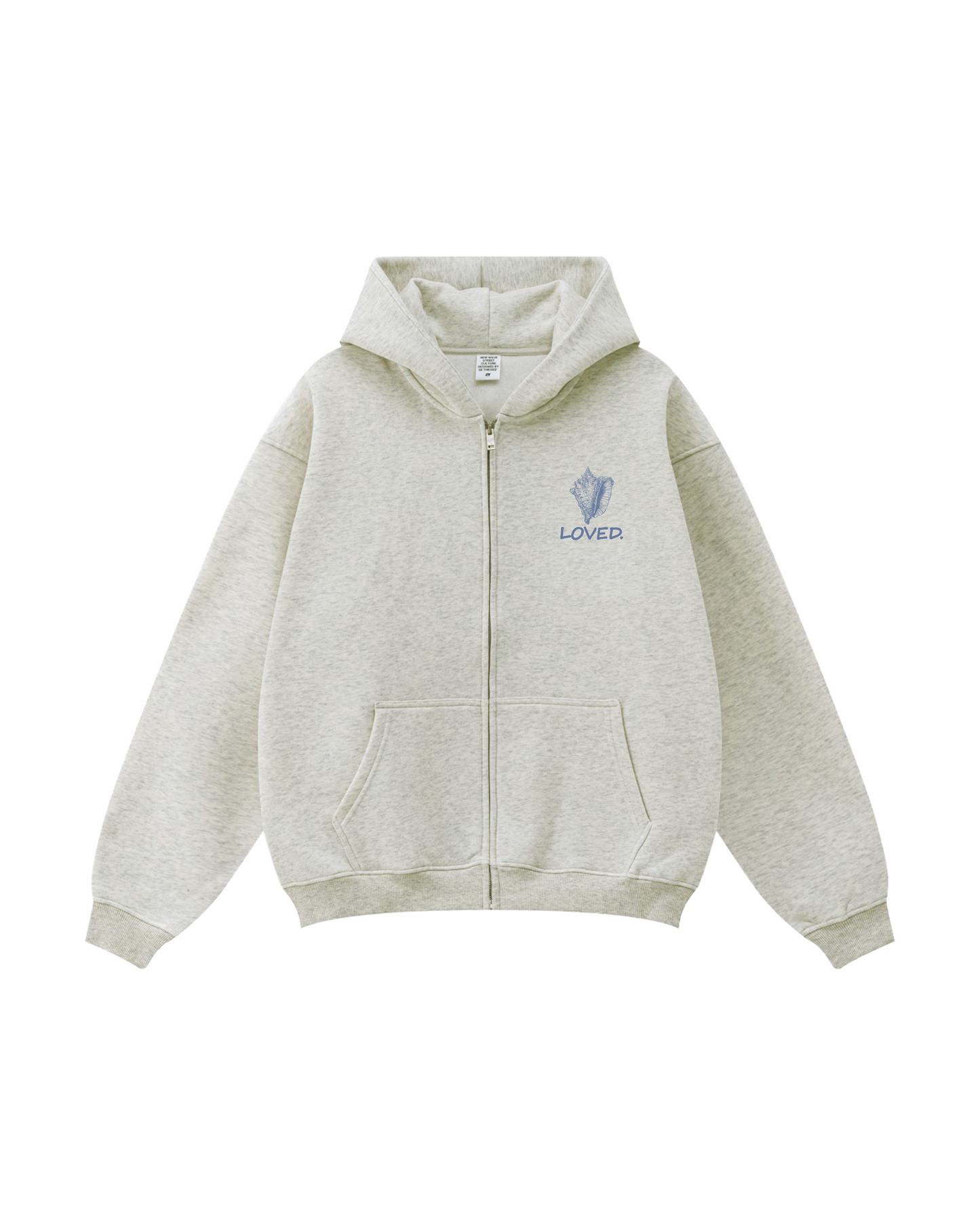 Seashell Cross Psalm 95:4 Zip-Up Hoodie